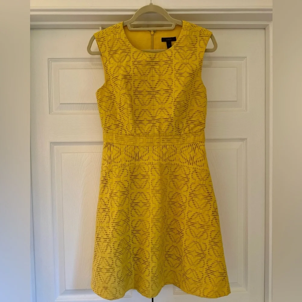EUC J. Crew Yellow Textured Dress size 4